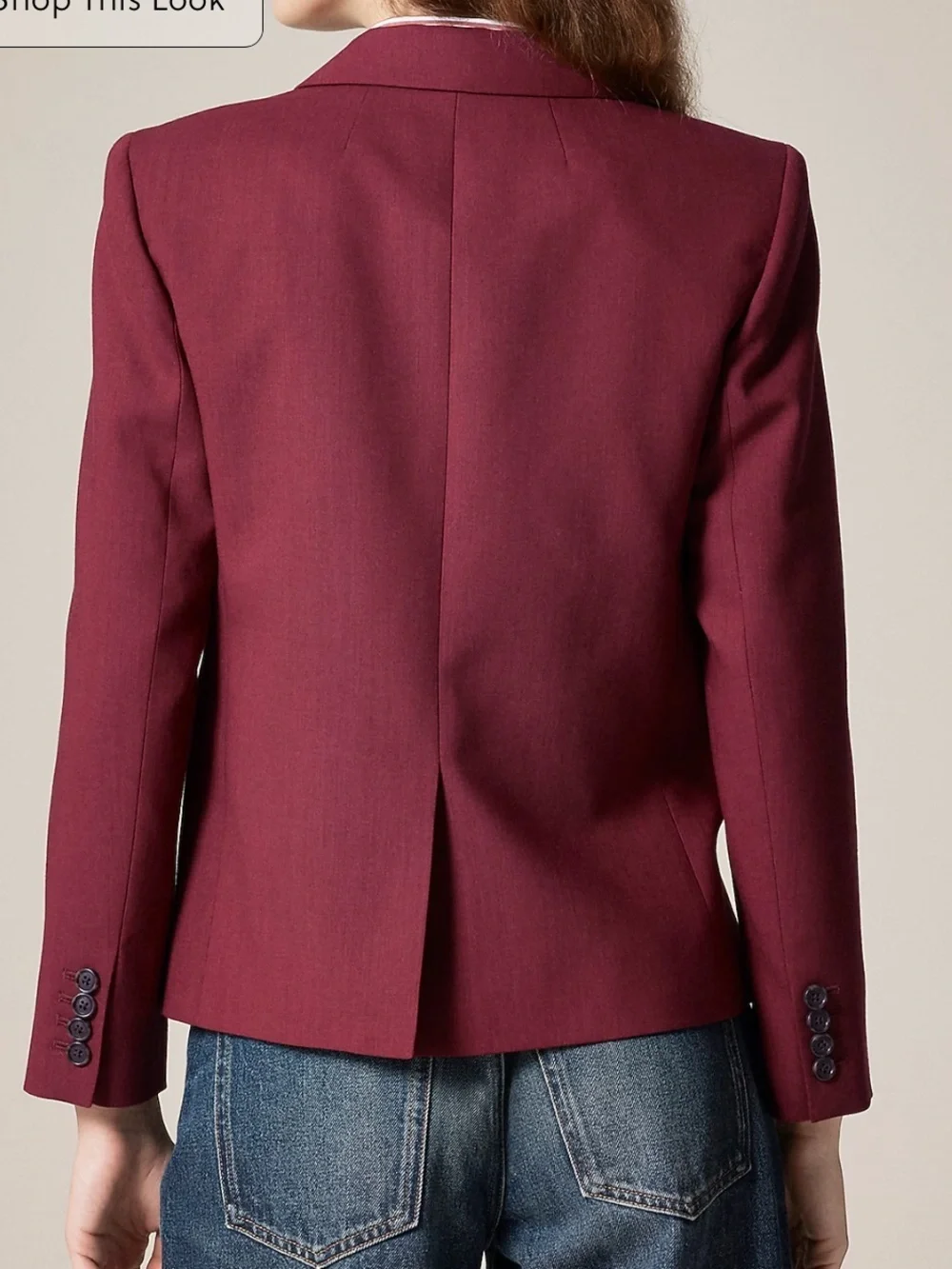 J crew École blazer in Italian gauzy wool blend rich burgundy